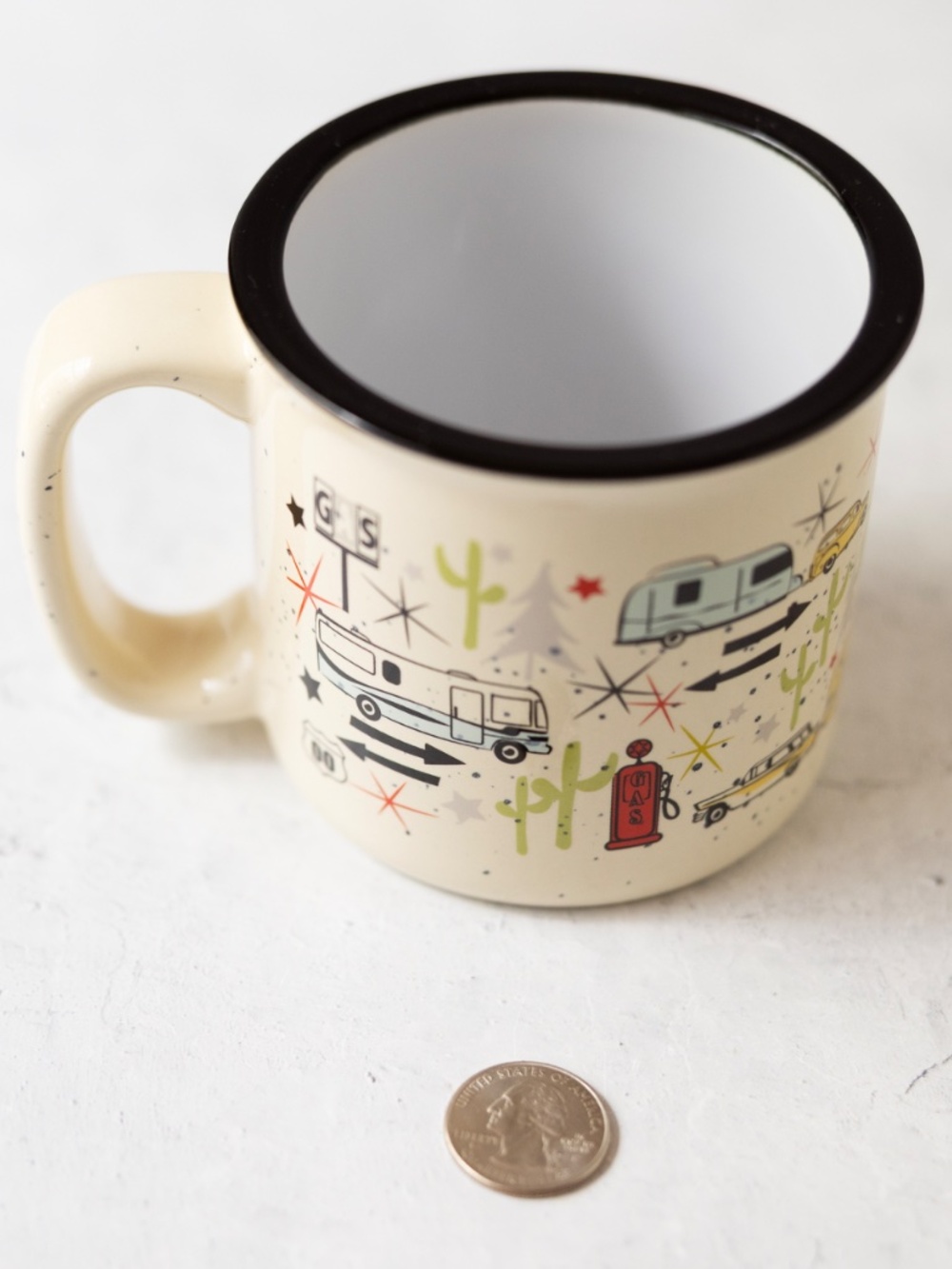 Camp Casual CC-004C / CC-004W Mug (Wanderlust White), 15 Oz Retro Camper Mug - Picture 4 of 8